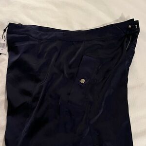 New Kendall + Kylie Womens Navy Satin High Rise Dressy Cargo Pants NWT 16